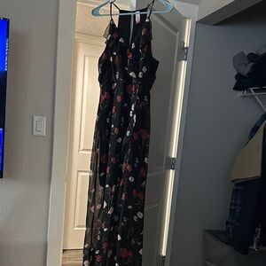 No Boundaries Black Floral Maxi Dress